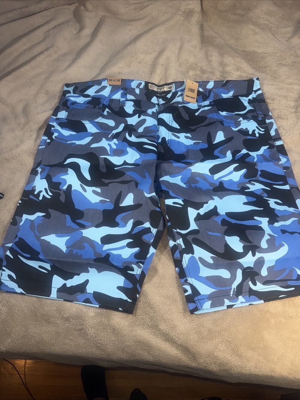 Noiz Premium Jeans Blue Camo Shorts Size 48